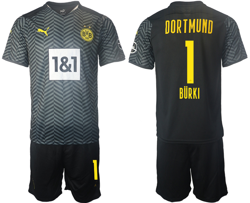 Men 2021-2022 Club Borussia Dortmund away black #1 Soccer Jersey